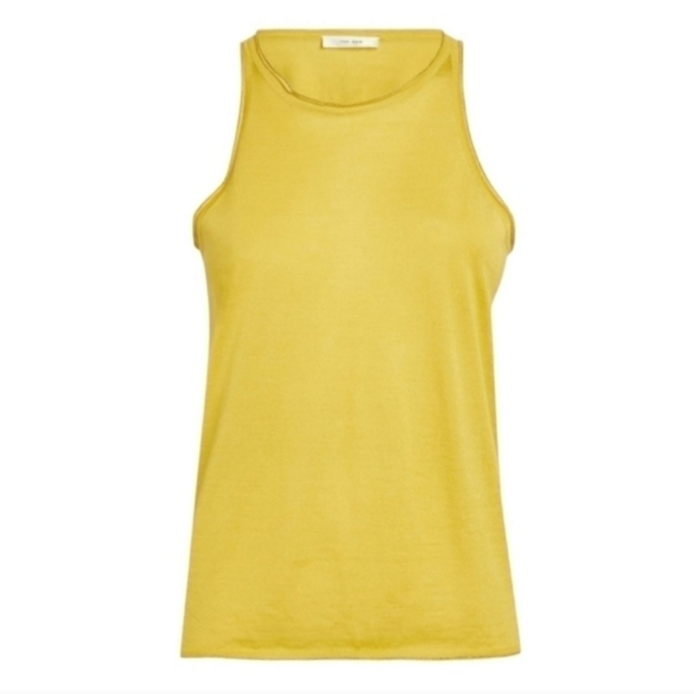 THE ROW Urmia Cashmere-Silk Tank Top, Size Large, Chartreuse, NWT